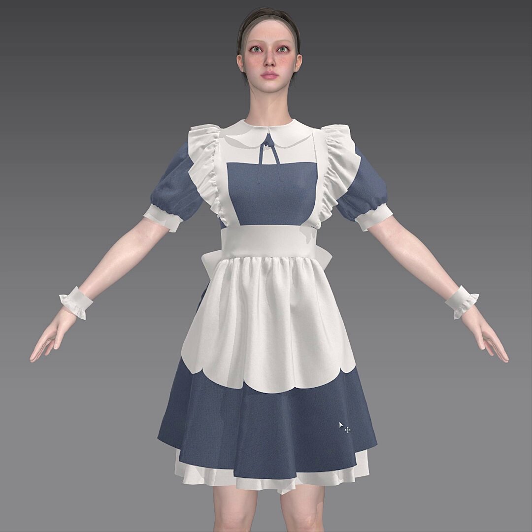 Hirokazu Yokohara 原帖视频封面：蓝白女仆服三维作品